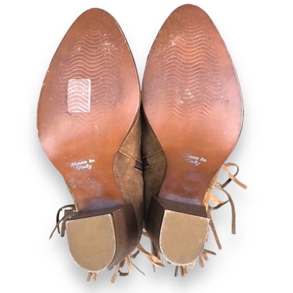 Andre Assous Fringe Suede Heeled Ankle Boots Size 7 US / 37 EU - Picture 6 of 10